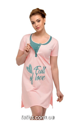Ночная рубашка для беременных и кормящих Мамин Дом Clover-24167,Розовый