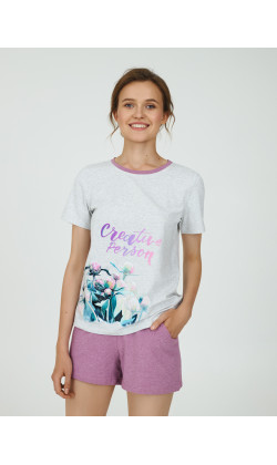 Пижама женская c шортами Ellen Peony LPK 2070/03/01