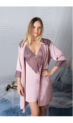 Комплект халат и ночная сорочка MiaNaGreen К926н,Мокка