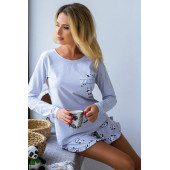 Пижама женская с шортами Violet delux П-М-103,Панда